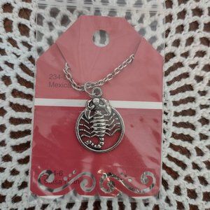 Rag Frog revival tiny scorpion pendant necklace 18"